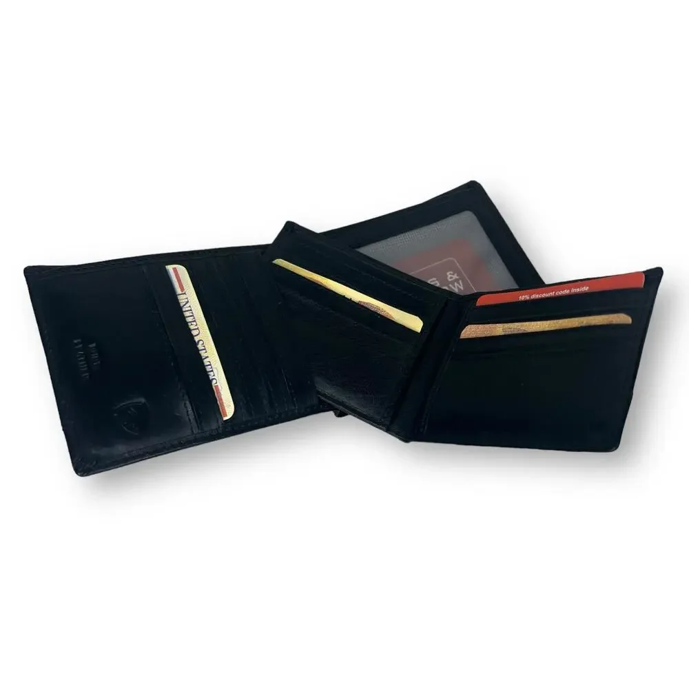 Spikes and Sparrow Alexander Black Leather RFID Billfold Credit Card Wallet